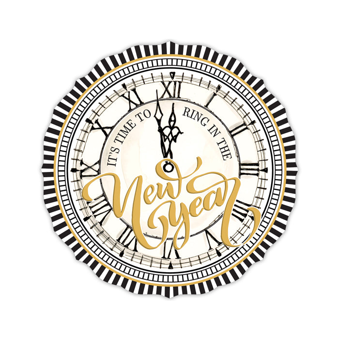 NYE Clock - Round Die Cut Paper Placemat