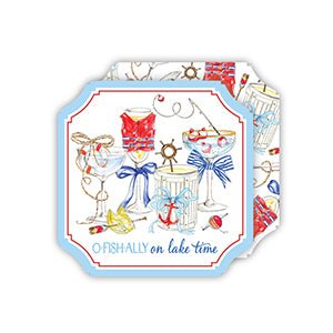 o-fish-ally on lake time paper coasters by Rosanne Beck