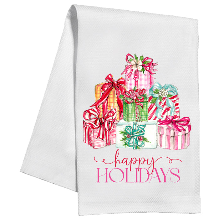 Happy Holidays Wrapped Packages - Kitchen Towel