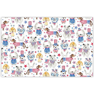 patriotic dogs paper placemat by Rosanne Beck