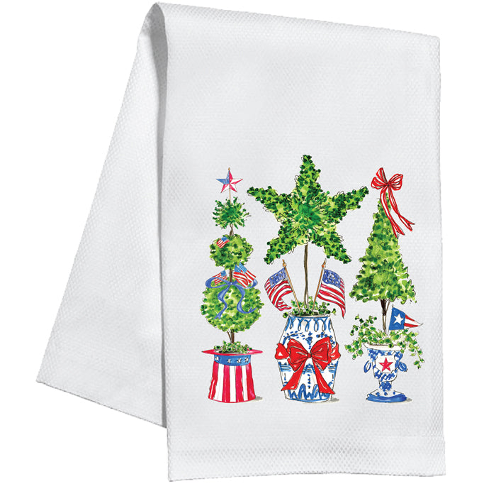 Patriotic Topiary Trio - Kitchen Towel