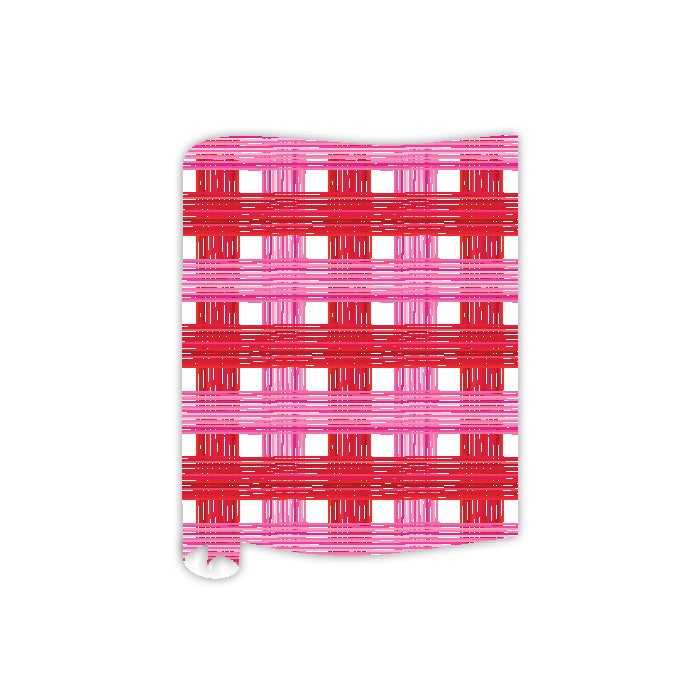 Pink & Red Plaid Table Runner - Rosanne Beck