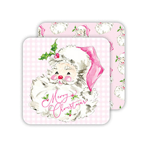 Pink Santa - Paper Coaster