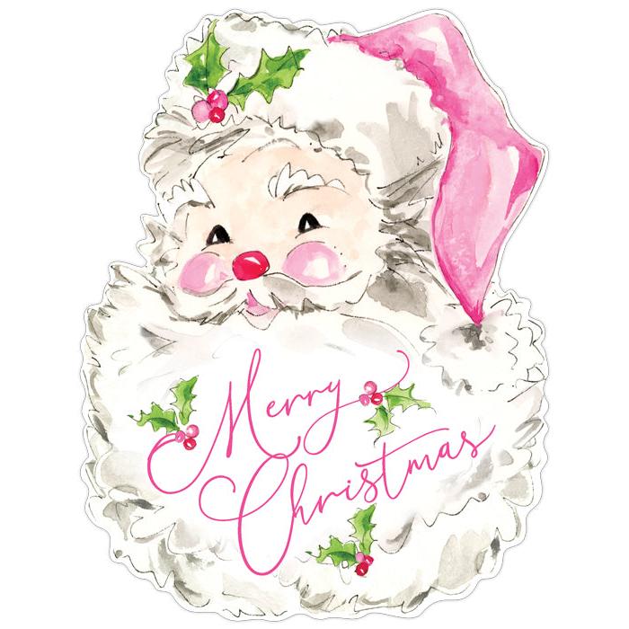 Pink Santa Die Cut - Paper Placemat