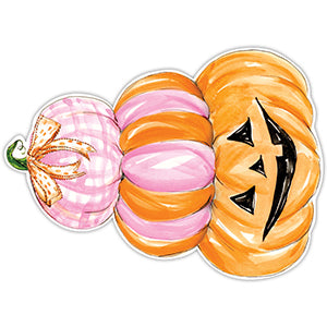 pink and orange pumpkin stack die cut paper placemat by Rosanne Beck