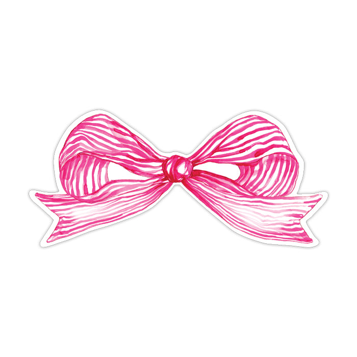 Hot Pink Striped Bow - Table Accent