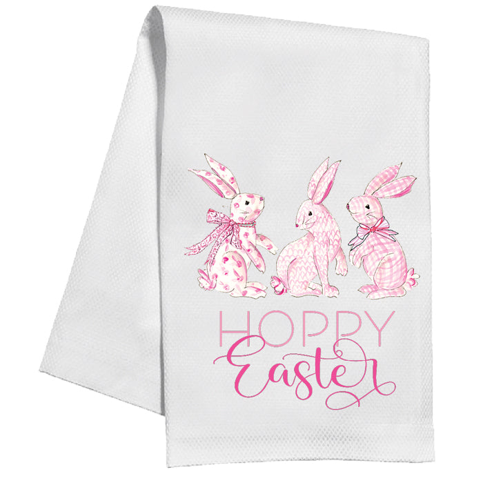 Hoppy Easter Pink Bunny Trio - Kitchen Towel