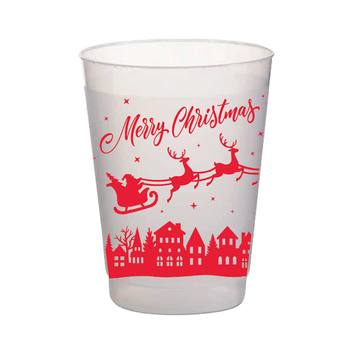 Red Merry Christmas Frost Flex Cups