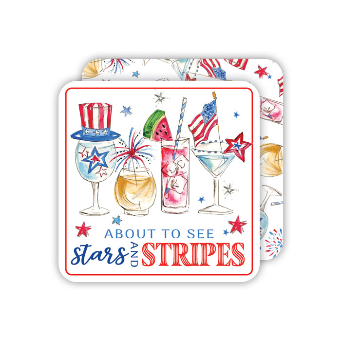 About to See Stars & Stripes - Square Coasters