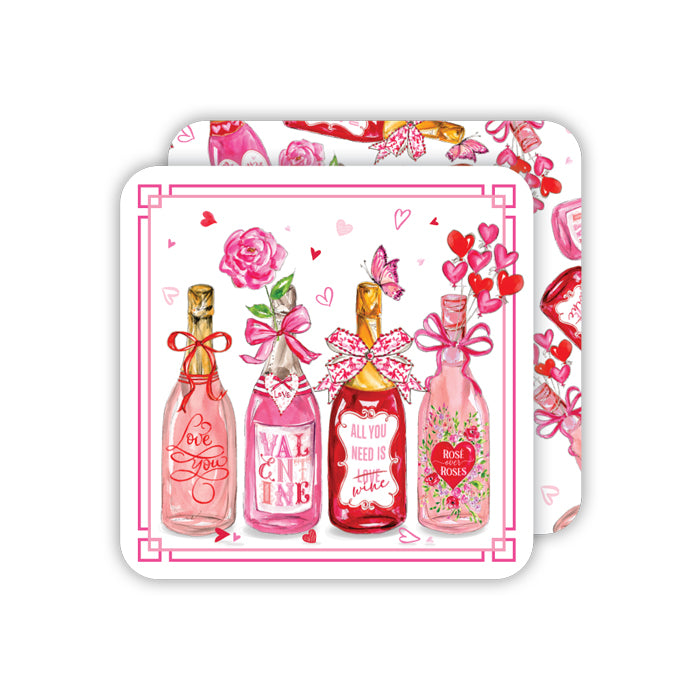 Valentine Bottles - Square Coasters