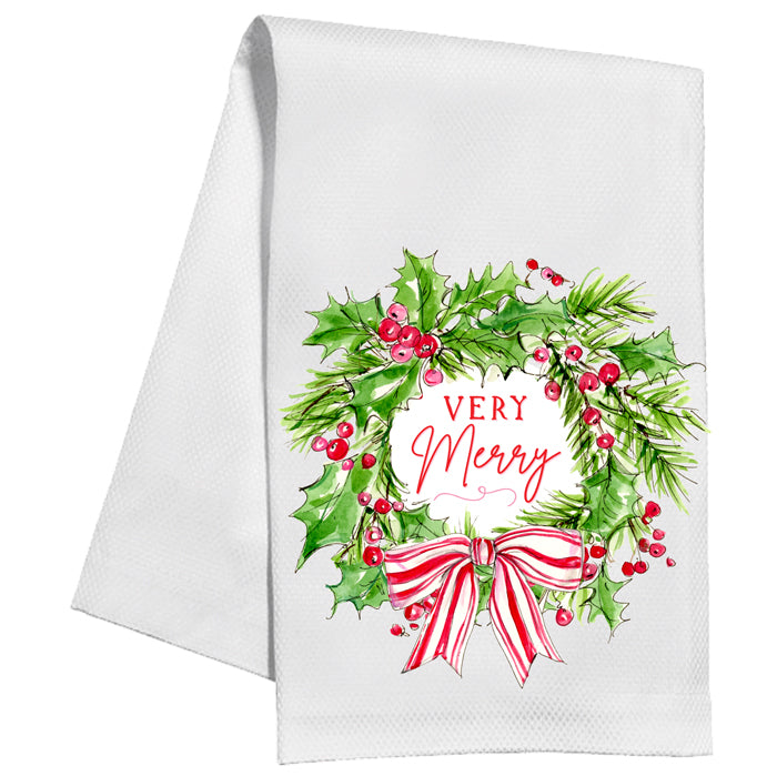 Very Merry Wreath - Kitchen Towel