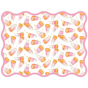 pink and orange candy corn die cut paper placemat by Rosanne Beck
