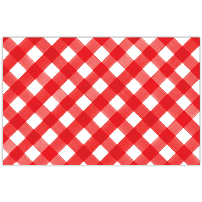 Red & White Plaid - Paper Placemat