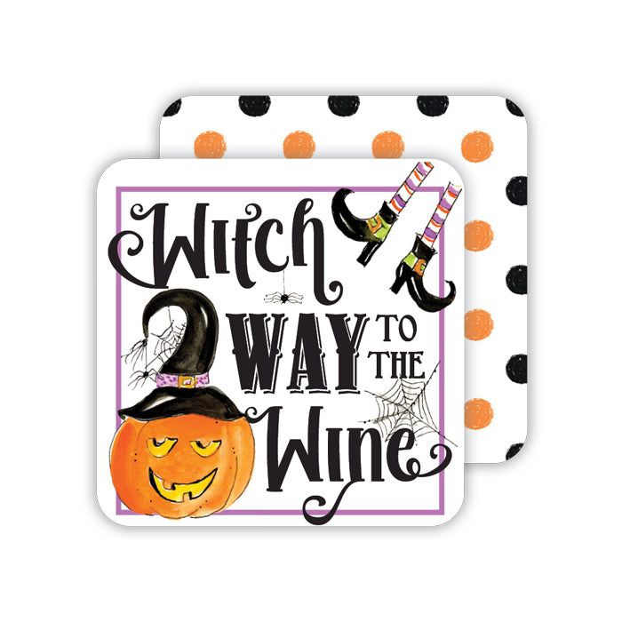 Witch Way to the Wine - Paper Coasters