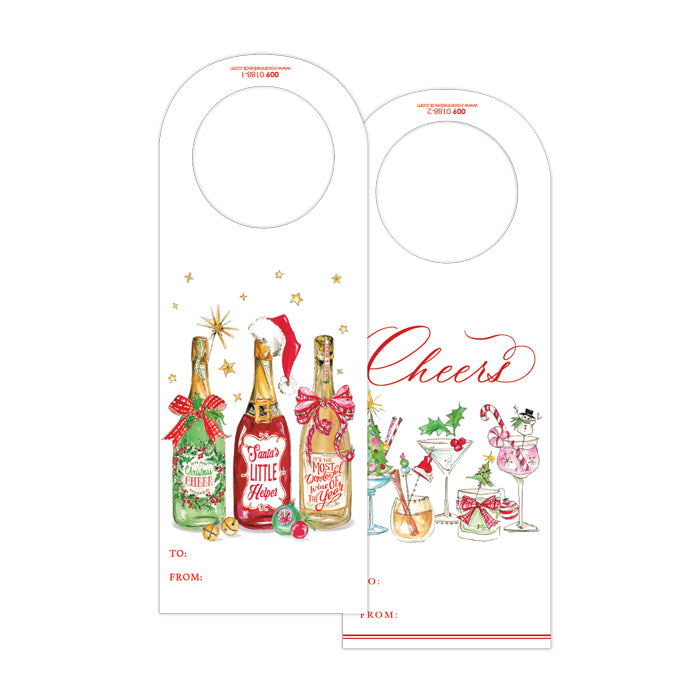 Christmas Bottles / Cocktails Die-Cut Wine Tag