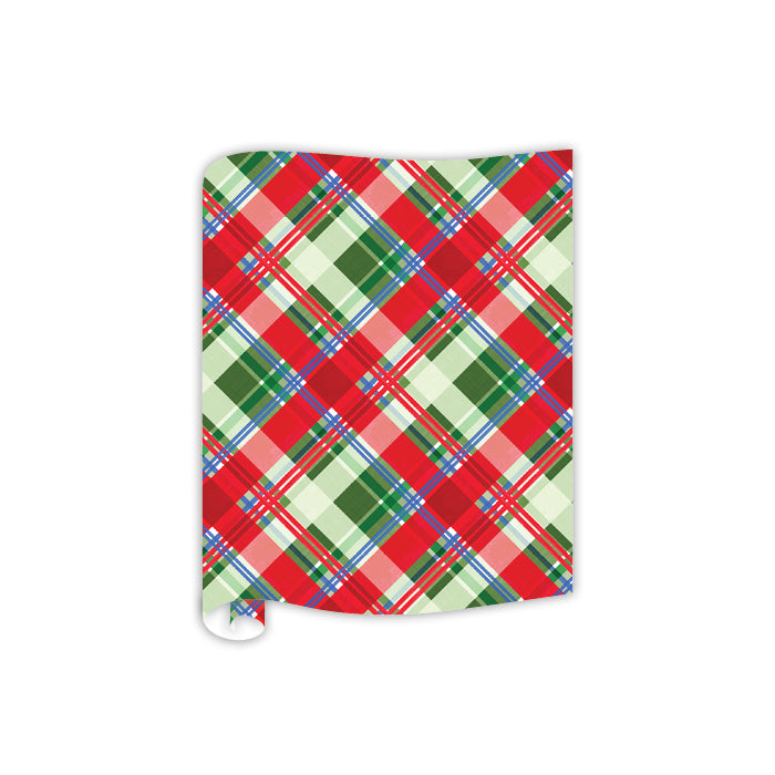 Christmas Plaid w/ Blue Table Runner - Rosanne Beck