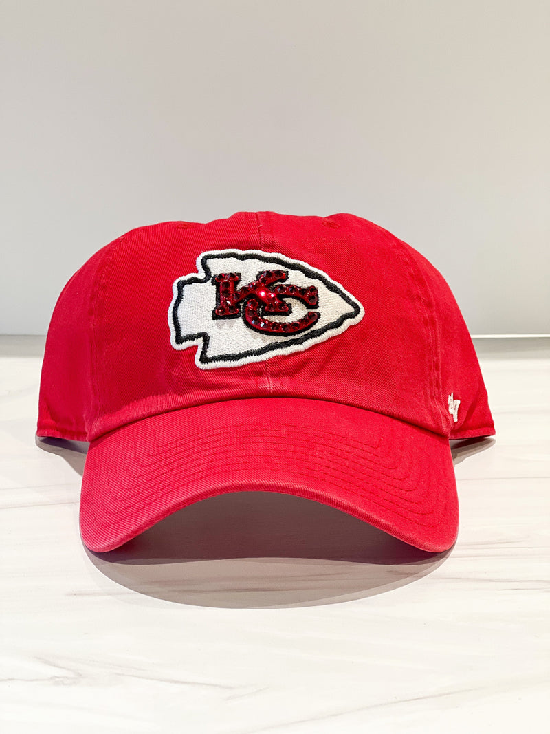 Red Kansas City Chiefs Bling Baseball Hat