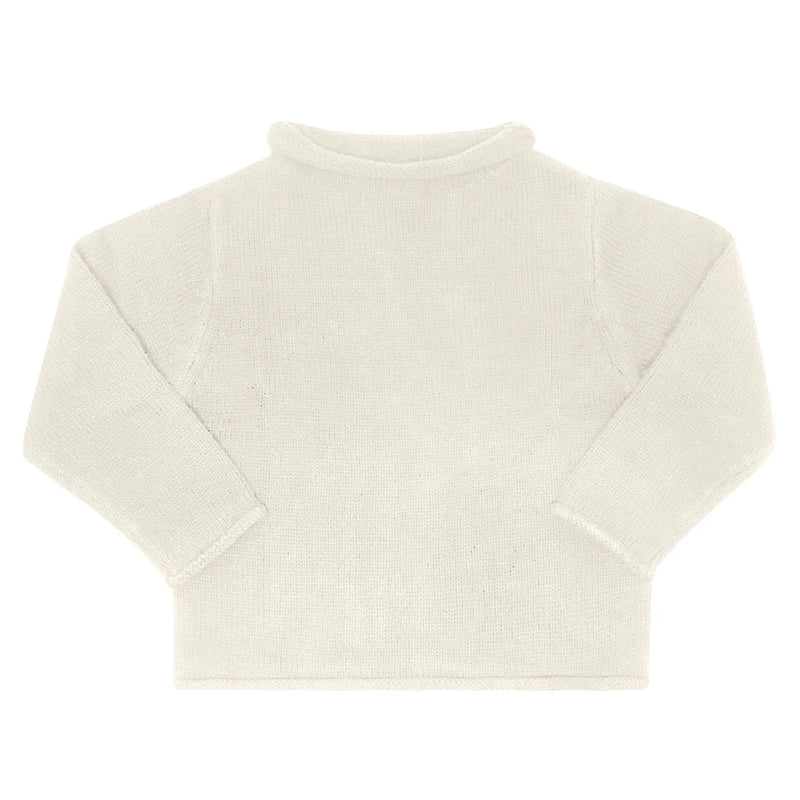 Off White Jersey Rollneck Sweater - Personalization Included