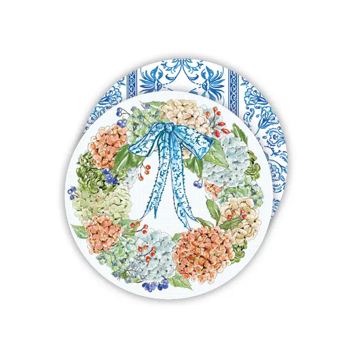 Hydrangea Wreath - Round Coasters