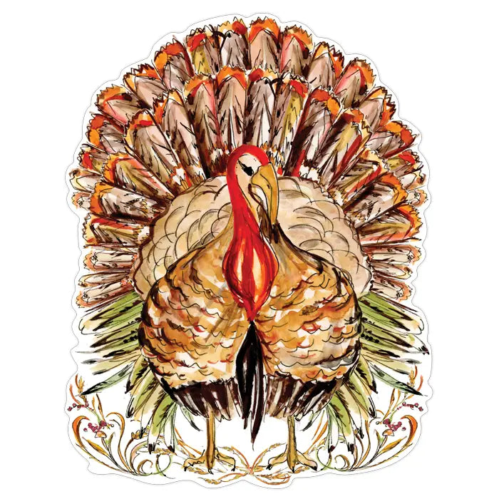 Turkey w/ Foliage - Die Cut Paper Placemat
