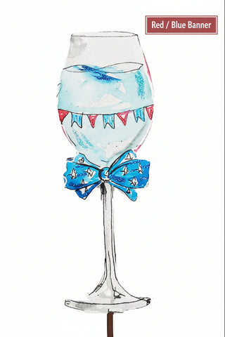 Patriotic Wine Glass Stake