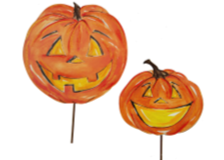 Orange Jack-O-Lanterns Stake