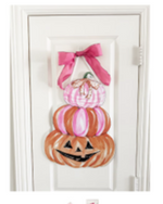 Pink Pumpkin Stack Door Hanger