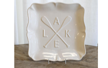 Lake Oar Embossed Square Platter