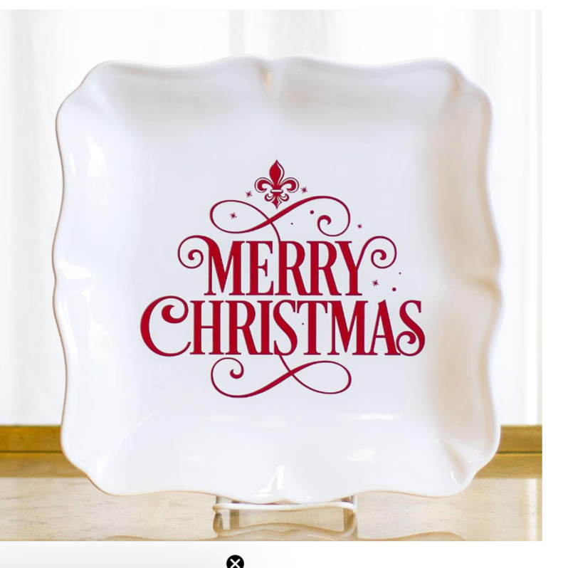 Fleur Merry Christmas Square Platter