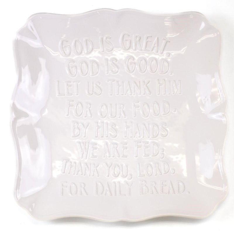 God is Great Square Embossed Platter