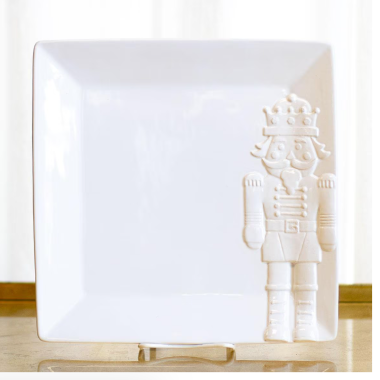 Nutcracker Embossed Square Platter