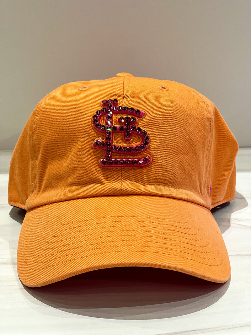 Orange STL Bling Baseball Hat w/Pink Crystals – J.A. Whitney