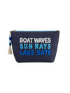 Boat Waves Sun Rays Lake Days Zip Pouch