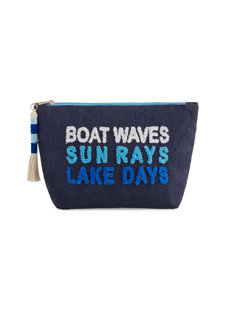 Boat Waves Sun Rays Lake Days Zip Pouch
