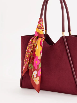 Brown Floral Square Scarf - J.A. Whitney
