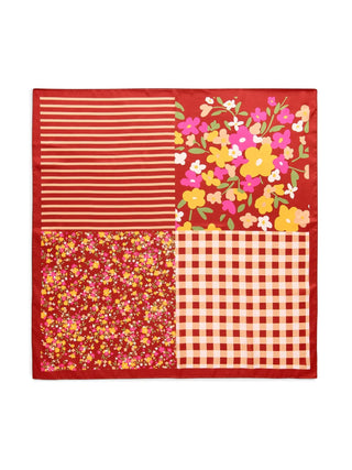 Brown Floral Square Scarf - J.A. Whitney