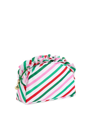 Candy Stripes Large Ruffle Pouch (Personalization Included)