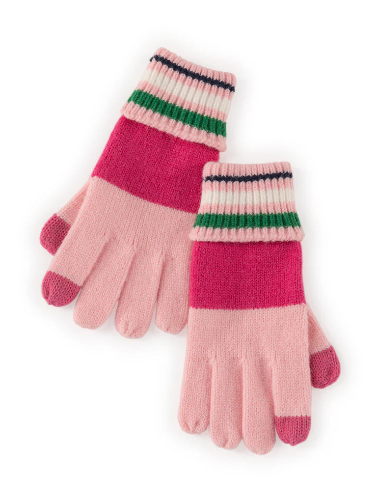 Two-Tone Pink Touchscreen Gloves