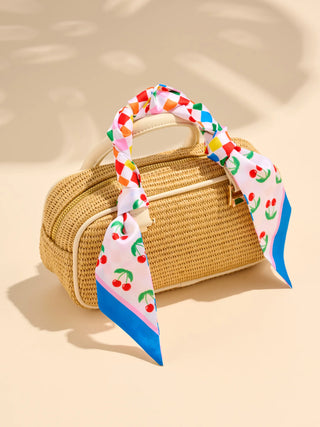 Coral Cherries Set of 2 Twilly Scarf - J.A. Whitney