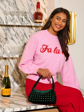 Pink Fa La La Sweater