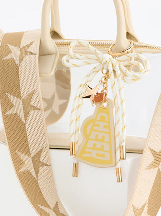 Gold Cheer Gameday Bag Charm and Key Ring by Shiraleah