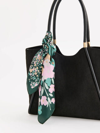 Green Floral Square Scarf - J.A. Whitney
