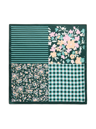 Green Floral Square Scarf - J.A. Whitney