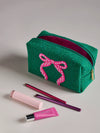 Green w/ Pink Bow Zip Pouch