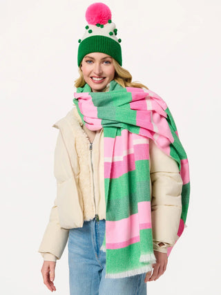 Green Jolly Pom Pom Beanie Hat