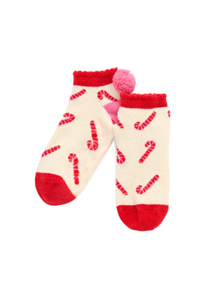 Ivory Candy Cane Socks