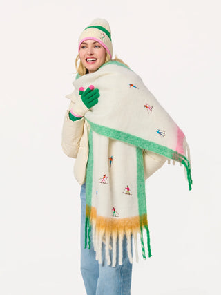 Ivory / Green / Pink Touchscreen Gloves