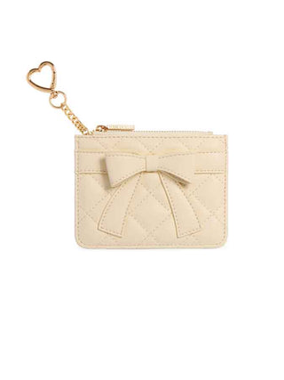 Ivory Quilted Bow Card Case