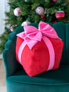 Large Red Gift Box Pillow