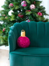 Magenta Sequin Small Bauble Pillow